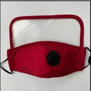 Red Reusable/Washable Face Mask with Shield